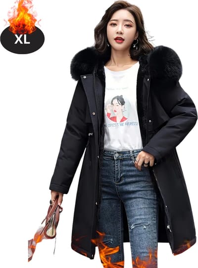 Livano Winterjas - Parka - Dames - Winter - Jas - Volwassen - Stijlvol - Zwart - XL