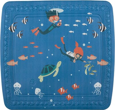 Douchemat Badmat - Antislip Mat - Veilig Douchen - Met Zuignappen - 55 x 55 cm - Blauw