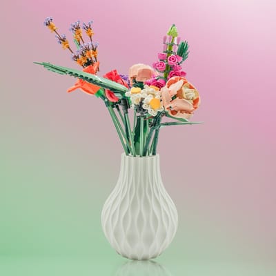 Lumora organische vaas – Decoratieve vaas - Ivoor Wit - 3d geprinte vaas – Bloemenhouder voor Botanical bloemsets (17 stuks) - 17.5 CM