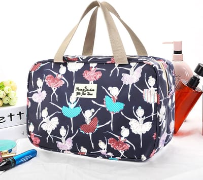 Reis toilettas met grote waterdichte make-up organizer voor dames - draagbare cosmetische opbergtas