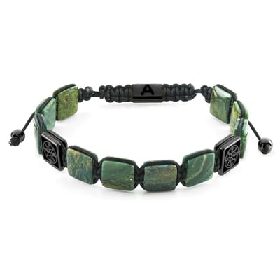Elysian | Armband met Platte Zwarte en Groene Tijgeroog Kralen