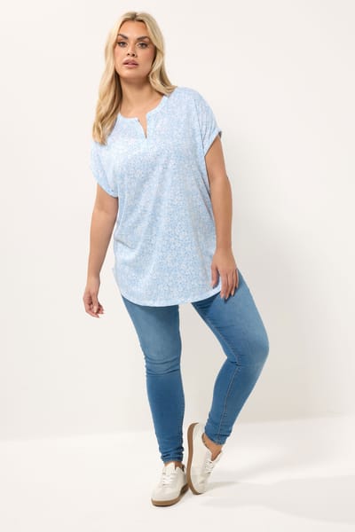 Yours Doorschijnende Top Met Bloemenprint En Uitgesneden Hals Size 44