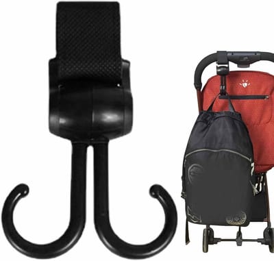 Wandelwagen Haak - Kinderwagen Organizer - Tassen Meenemen - 360 Graden Draaibaar - 111 x 579 x 48 cm - Zwart