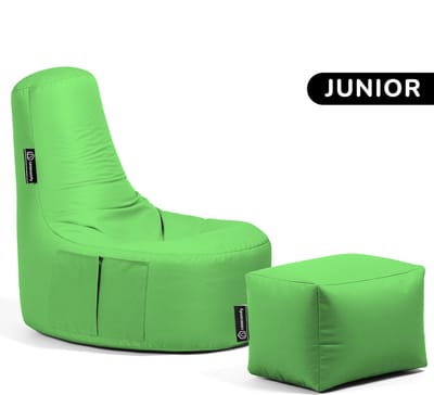 Casacomfy Gamer Junior - Zitzak met Voetbankje - Kinderen - Waterbestendig - Binnen & Buiten - Lime