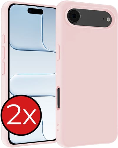 Hoesje - 2 Stuks - Geschikt voor Apple iPhone Air - Sterk & Shockproof - Telefoonhoes - Back Cover - Case Siliconen - Telefoon Hoes - Lichtroze