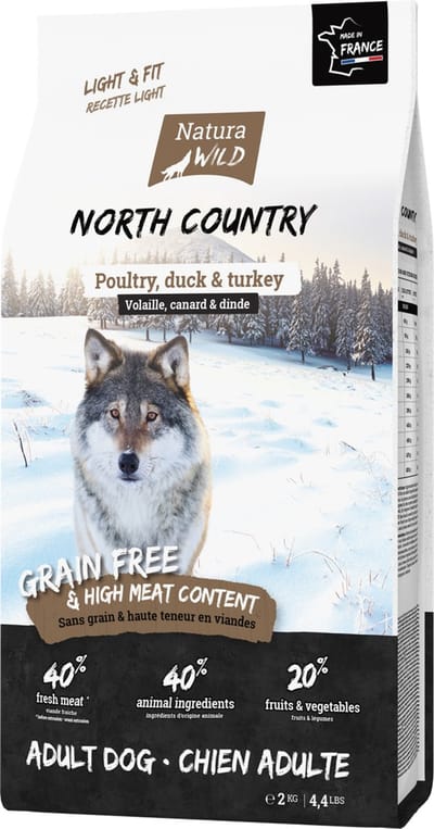 Natura Wild North Country - Graanvrije Hondenvoeding voor gesteriliseerde honden - 2kg
