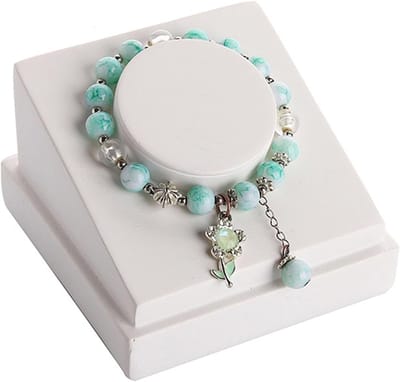 Sieradenhouder - Armbanden display - Sieraden organiseren - Stabiele standaard - 9x9x5.5 cm - Wit