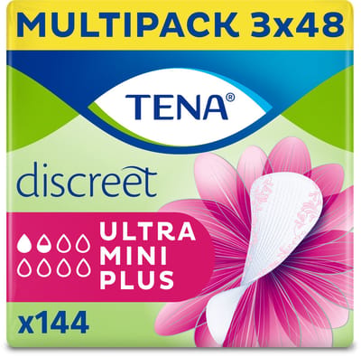 TENA Discreet Ultra Mini Plus - inlegkruisjes voor urineverlies - 144 stuks