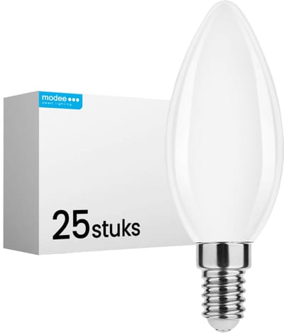 Modee E14 LED Lamp 7W - 806lm - 4000K - Neutraal Wit - LED Filament Melkglas Kaarslamp B35 - Vervangt 50W Halogeen Gloeilamp - 25 stuks