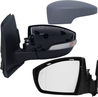 BILMAX Linker Buitenspiegel Vervanging voor Ford Kuga II | Kuga II Van (C520) 2013–2019, Elektrisch Verstelbaar, Elektrisch Inklapbaar, Met Richtingaanwijzer, Met BLIS (Dodehoekassistent), Verwarmd, Gegrond, 10-Pins (Bestuurderszijde)