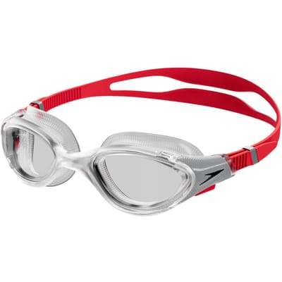 Speedo Heren Biofuse zwembril (Rood/Zilver/Clear)