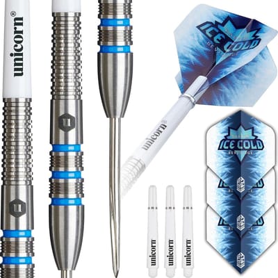 Dartset Stalen Tips - Professioneel Dart Materiaal - Precisie Werpen - 90% Wolfraam Vaten - 26 gram - Blauw