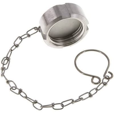 Blindwartel Rd34 X 1/8'' DN 15 RVS 1.4404 NBR DIN 11851 FDA 21 met Ketting