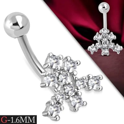 Aramat Jewels | Navelpiercings | Chirurgisch Stalen Navelpiercing met Zirkonia | | | |10mm | Staal | Volwassenen | Verkleurd niet