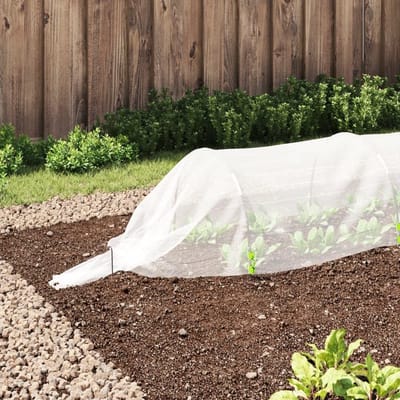Plantentunnel - Nettunnel Kas - Bescherming Planten - Flexibel Glasvezel Frame - 400 x 65 x 50 cm - Wit Zwart