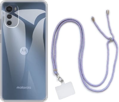 Casemania Hoesje Geschikt voor Motorola Moto E32 & E32S - Transparant & Koord Unicorn - Siliconen Back Cover