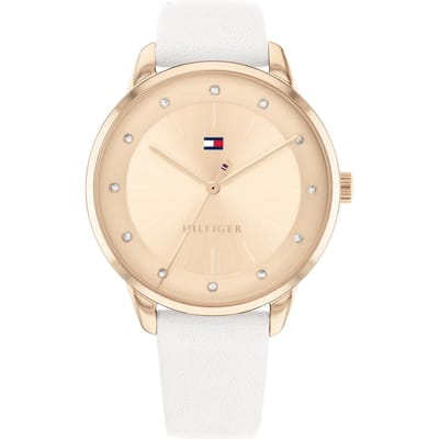 Tommy Hilfiger Paige 1782543 Horloge - Leer - Wit - Ø 36 mm
