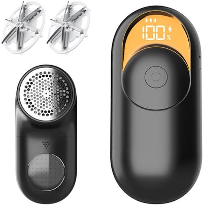 Elektrische pluizenverwijderaar - Draagbaar en oplaadbaar - Met 3 snelheidsstanden - Geschikt voor alle stoffen - Inclusief LED-display - Zwart