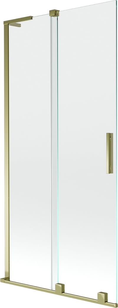 Mexen Velar L badwand 2-delig schuifbaar 90 x 150 , transparant, goud - 896-090-003-01-50