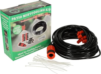 Playos® - Mist Slang - 15 meter - Vernevelaar - Instelbare intensiteit - 15 Sproeiers - Terraskoeling tot 10°C - Watergordijn - Watersproeier - Tuinsproeier - Mist Verstuiver - Vernevelaar Tuin - Nevelsproeiers