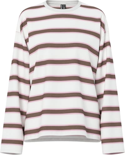 Pieces T-shirt Pcmila Ls Loose Tee Jrs Noos Bc 17162361 Coffee Quartz/roseate Sp Dames Maat - XS