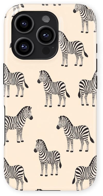 Safari Tough Case geschikt voor iPhone 16 Pro | Premium hoesje met Safari Dieren Design | Geschikt voor Mag | Dieren Print Backcover geschikt voor iPhone 16 Pro Zebra