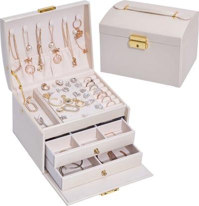 Belleza Luxe Sieradenhouder - Juwelendoos – Kunstleder – Met slot - XL