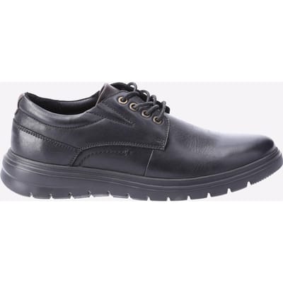 Hush Puppies Triton Zwarte Leren Veterschoenen Voor Heren