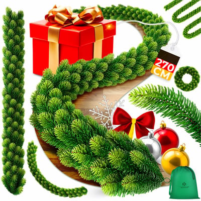 KESSER® Kerstguirlande realistisch & vol – Guirlande sfeervolle kerstdecoratie voor binnen en buiten
