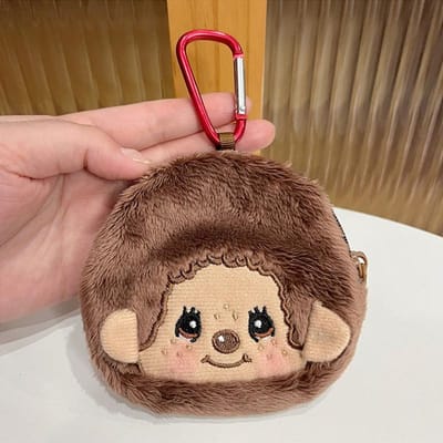 Monchhichi Ronde Kleine Hangende Tas Met Rits Leuke Portemonnee Opberg Mini Monchhichi Rugzak Bedeltje Leuke Pluche Monchichi Cadeaus