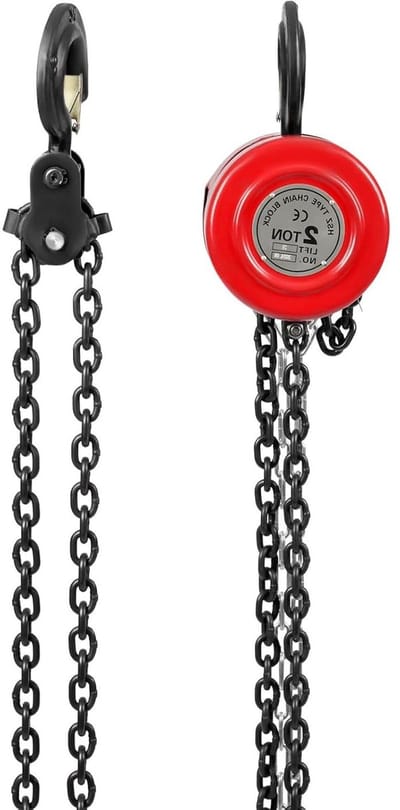 Kettinglier - Handlier Hefkatrol - Zware Lasten Hefen - Robuust Remmechanisme - 2000 kg 3 m - Rood