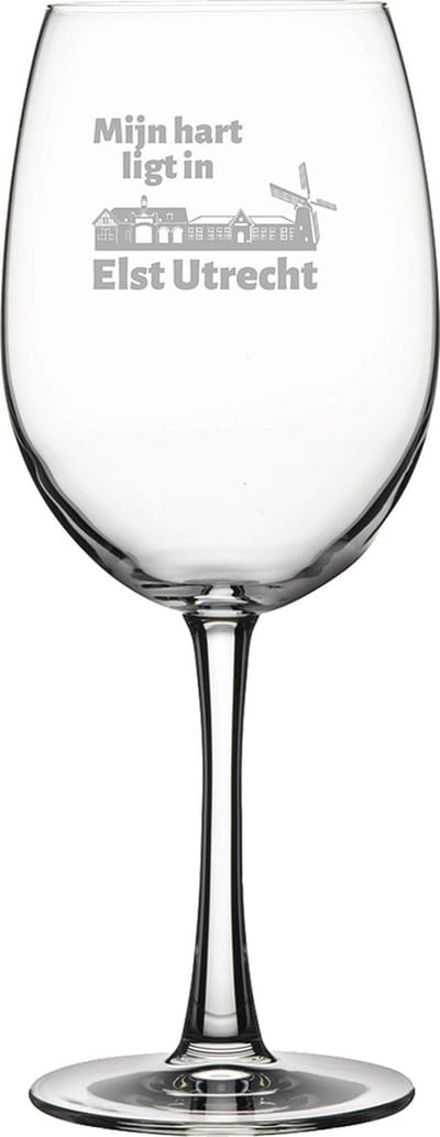 Gegraveerde Rode wijnglas 46cl Elst Utrecht