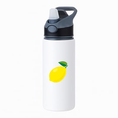 Hacebo® - Citroen waterfles met rietje zwart - Fruitschaal - fruit liefhebbers - Citrusvrucht - limoen - water fles - 650ML