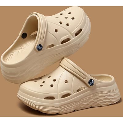 Sandales à plateforme pour femmes Mode Été 2025 Sabots de sport Eva ajourés Chaussures de jardin pour femmes Semelle épaisse Antidérapantes Sandales de plage 40-41 kaki