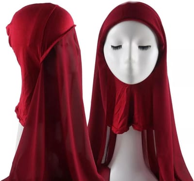 Nieuwe stijle hijab, bordeaux hoofddoek, hijab.