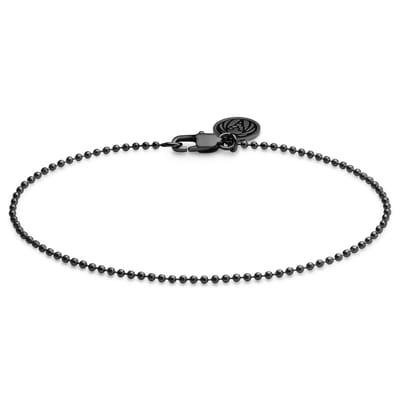 Essentials | 1,6 mm Gunmetal Zwarte Ketting met Bolletjes Schakels