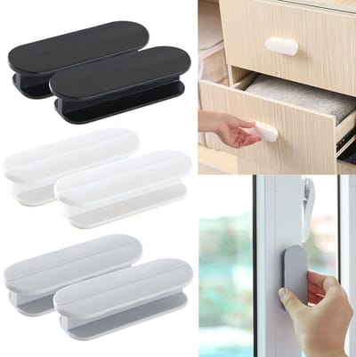 Dailygoods- Balkondeurgrepen 6 stuks - Zelfklevende Trekgrepen - Multifunctionele Handgrepen - Keukenkasthandgrepen - H-vormontwerp - ABS Kunststof