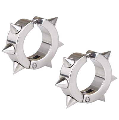 Fako Bijoux® - Oorbellen - Oorringen - Stainless Steel - Fake - Spike - Zilverkleurig