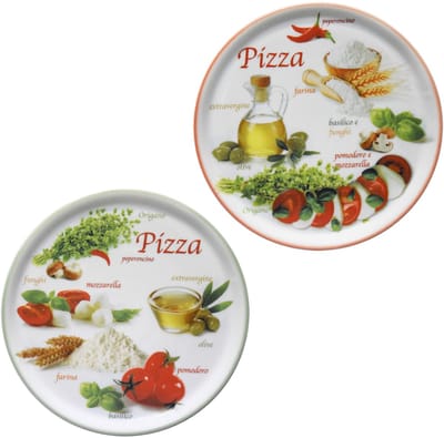 MamboCat Set van 2 pizzaborden Napoli Pizzafoods groen + rood 31cm