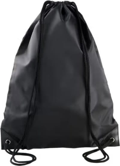 Rugzak/Gymtas/Sporttas/Zwemtas met draagkoordjes KI0104, 34x 44 cm, 13 L, kleur Zwart