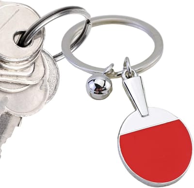 Tafeltennis Sleutelhanger - Sport hanger - Tas decoratie - Zinklegering materiaal - Niet gespecificeerd - Zilverkleurig