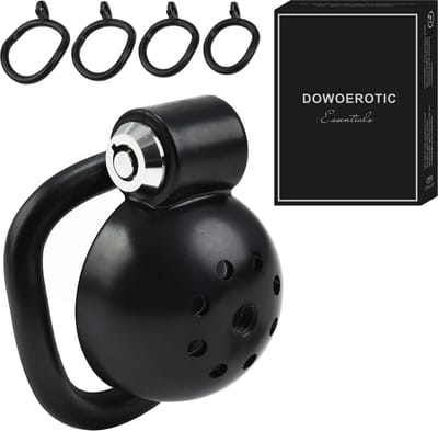 DOWO® - Mini Locker - Kuisheidskooi- Chastity cage - Peniskooi – Hemisferisch - ABS - Zwart - 4 Maten