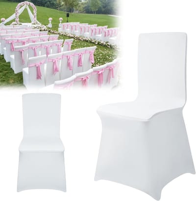 Stoelhoezen van lycra, 10 stuks, voor eetkamer, bruiloft, hotel, restaurant, banket, wit