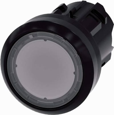 Siemens 3SU10010AB700AA0 3SU1001-0AB70-0AA0 Verlichte druktoets Bedieningsknop vlak, Kunststof frontring Helder 1 stuk(