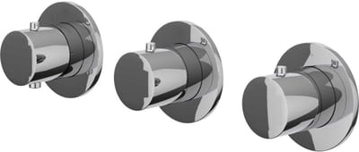 IVY Bond Afbouwdeel Inbouwthermostaat met 2 Stopkranen Symmetry met Ronde Rozetten - Chroom