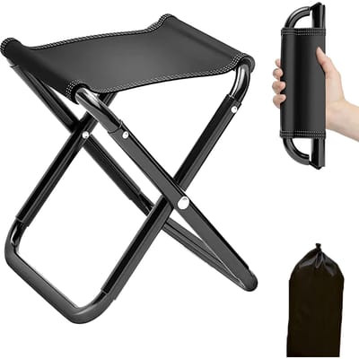 Capacité de charge en carbone pliable pour l'extérieur, pratique pour le parc sportif de fleurs de cerisier de montagne, sac de rangement inclus, chaise, chaise, compacte, légère, en acier, noir