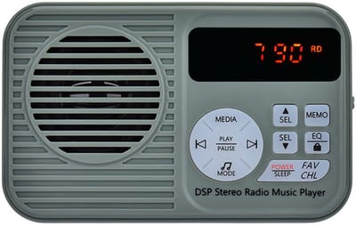longziming -Draagbaar FM-Radio - Draagbare Ontvanger - Digitale Speler - Bluetooth Streaming - Nood LED Lamp - Duurzaam Plastic - Compact Design - Onderweg Muziek - 1 Stuk