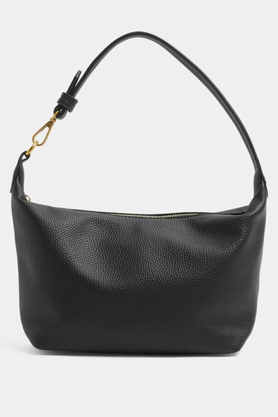 Yours Zwarte Schoudertas Van Imitatieleer Met Sloucheffectsize One Size