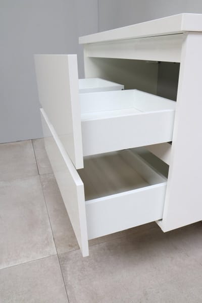 Basic Bella Badkamermeubelset - 80x55x46cm - 1 wasbak - Acryl - Wit - 0 kraangaten - Zonder spiegel - Melamine Wit hoogglans
