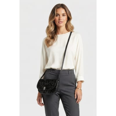 Coccinelle Cross Body Bag In Black Sequin Größe: OS | Clutches Outlet | Damen | Schwarz